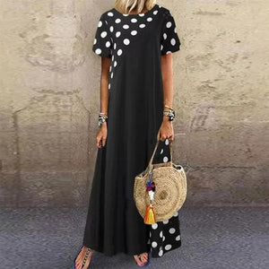 Polka Dot Wrap rövid ujjú Maxi ruha