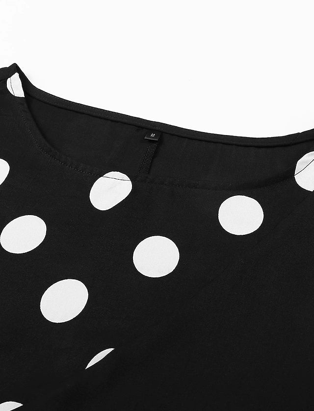 Polka Dot Wrap rövid ujjú Maxi ruha